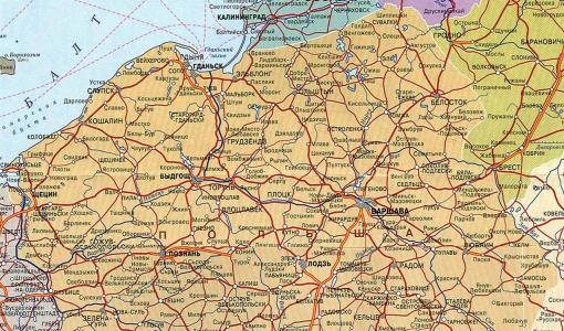 Карта польска. Подробная карта польши. Карта Польши с городами. Административное деление страны